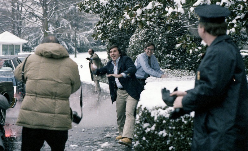 Snowball fight at the White House